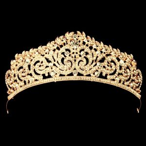 Gold Crystal Twirl Crown Tiara