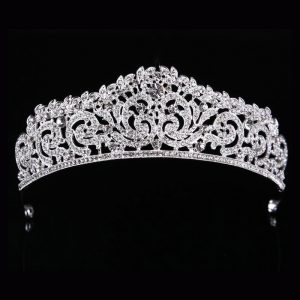 Silver Crystal Twirl Crown Tiara