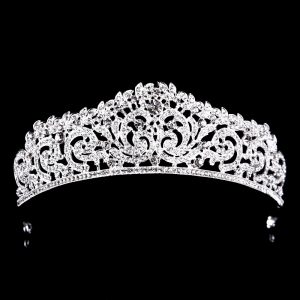 White Crystal Twirl Crown Tiara