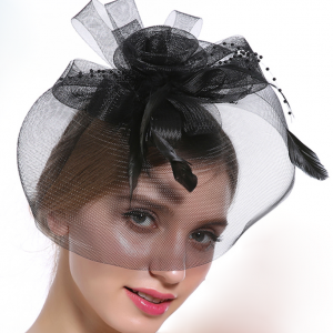 Black Floral Fascinator